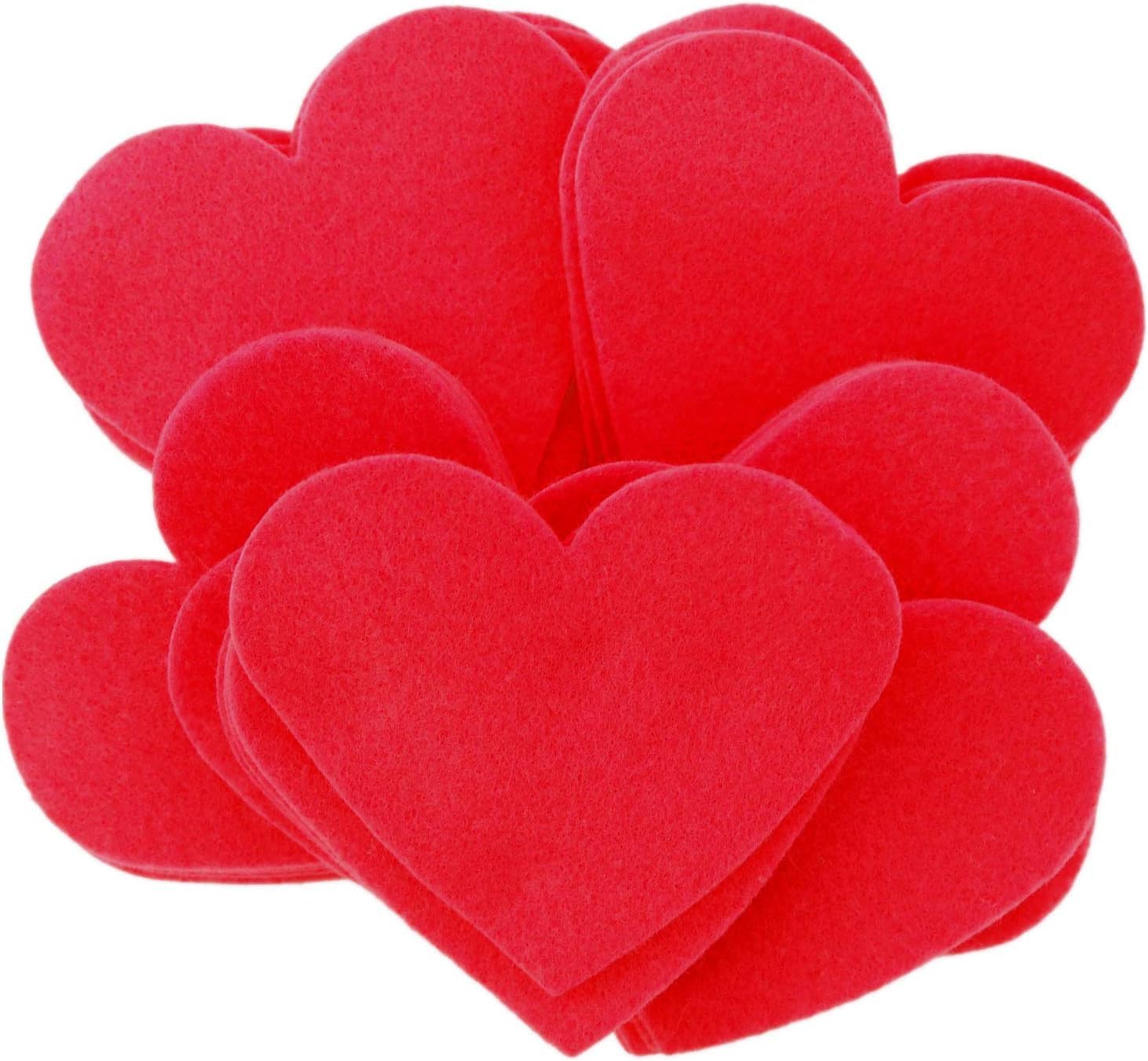 45 Pcs Red Felt Heart Cutouts – 2 Inch Soft Felt Shapes for Crafts