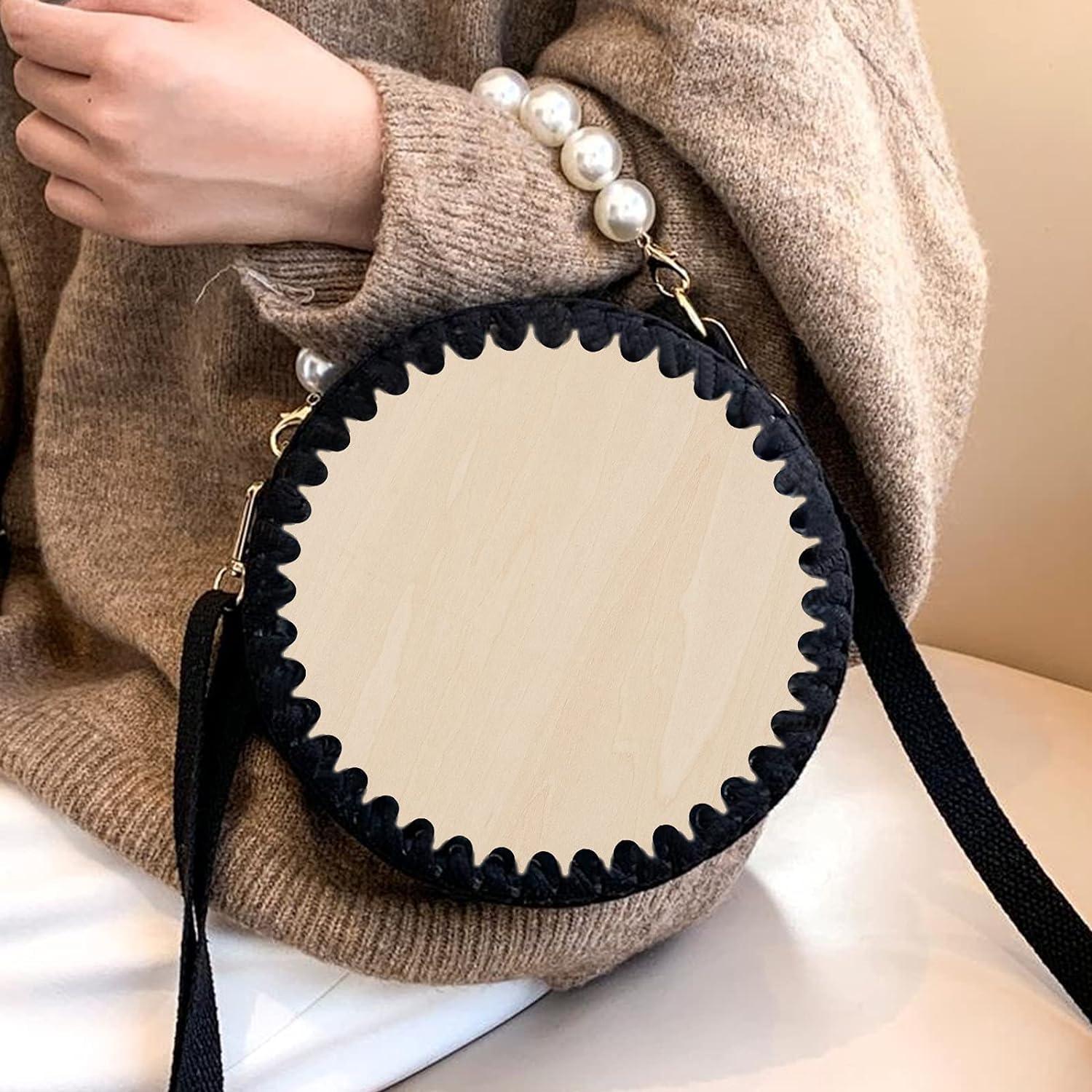 Haoser 2 Sizes Natural Wooden Basket Bottom, 7.8 5.9 Inch Circle Blank Crochet Basket Wood Base for DIY Basket Weaving Supplies Craft Making Home Decoration, Crochet Basket Wood Base. - Haoser