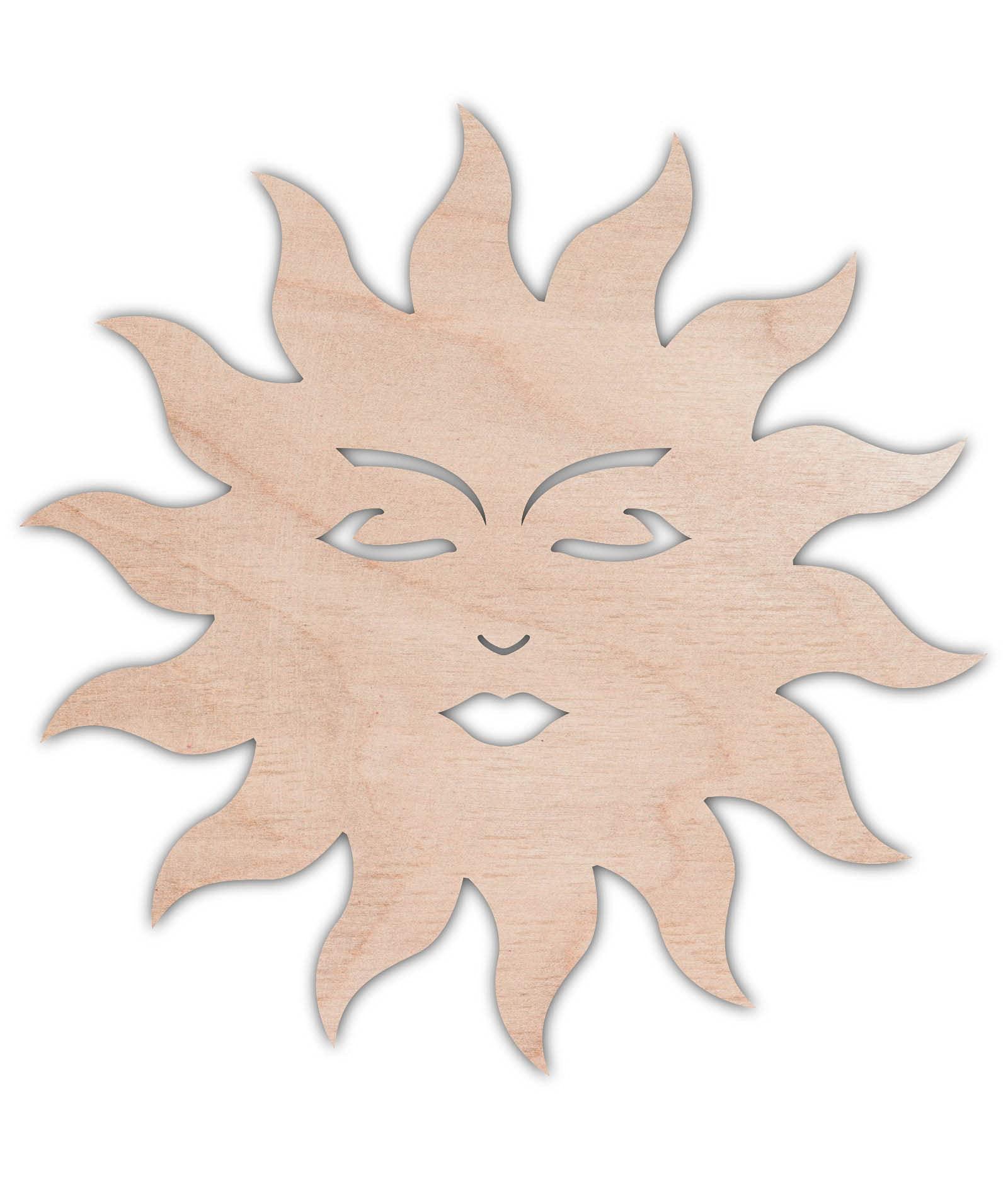Haoser 3mm Wooden Sun Cutouts for Scrapbooking Arts Crafts DIY Decoration Display Décor - Haoser