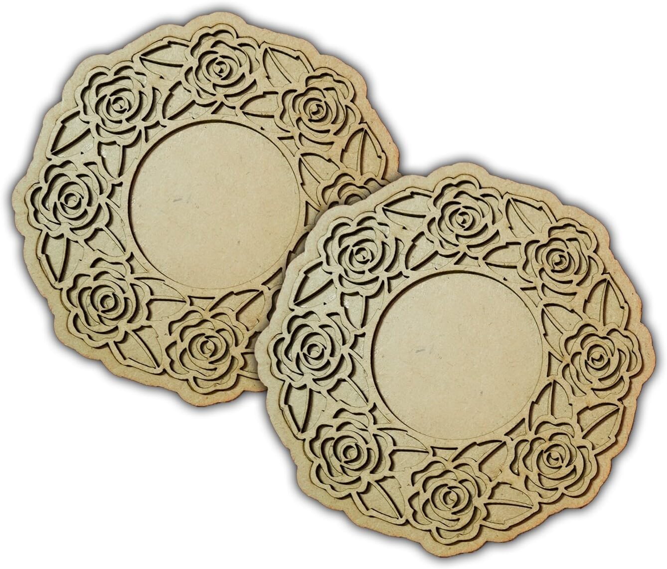 Pack of 2 Wooden Tealight Holders for Home & Office Décor | Pine MDF Elegant Candle Stand for Puja, Diwali, Living Room & Table Decoration