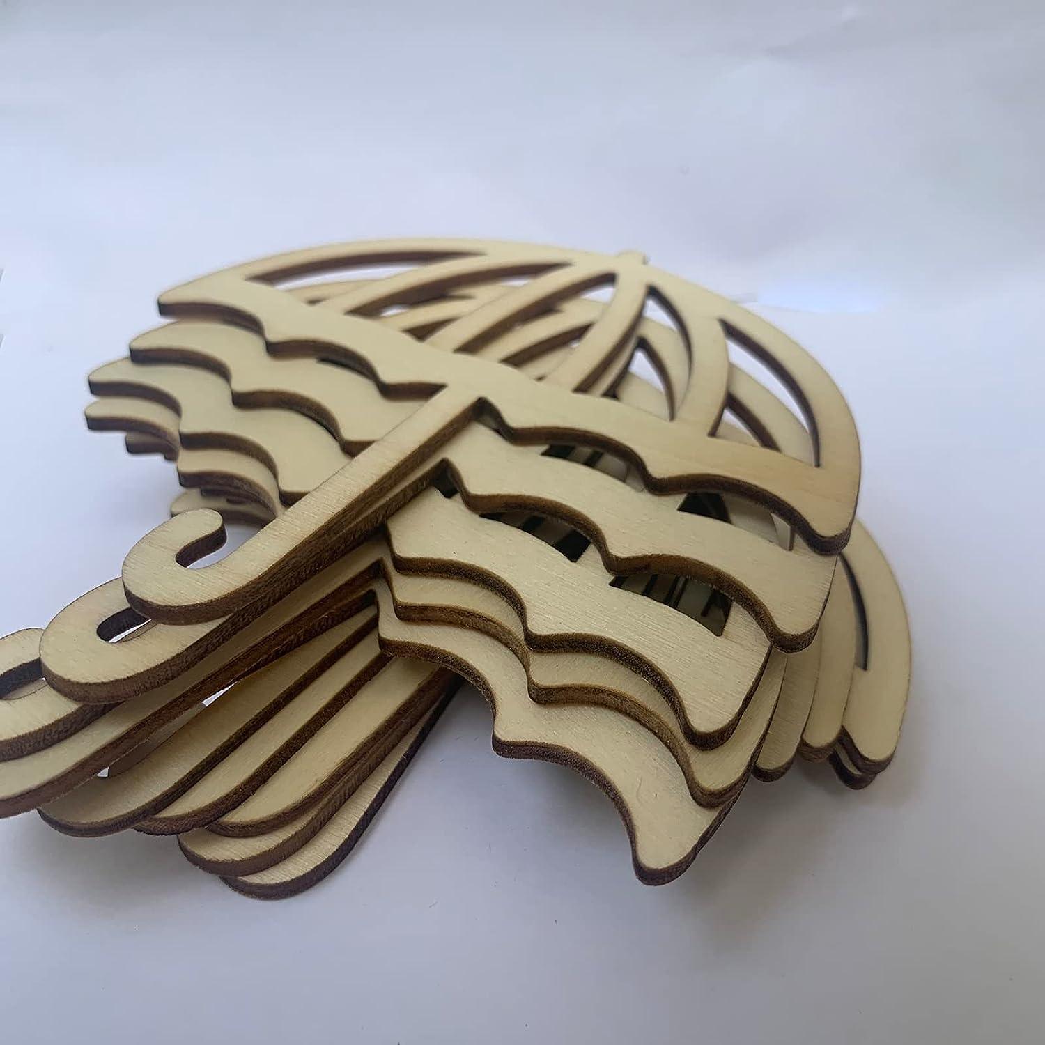 Haoser Unfinished Wood Ornaments to Create Wall Decor with These Umbrella Shape Cutouts Made of Laser Cut MDF Cutouts for DIY Craft Supplies - Haoser