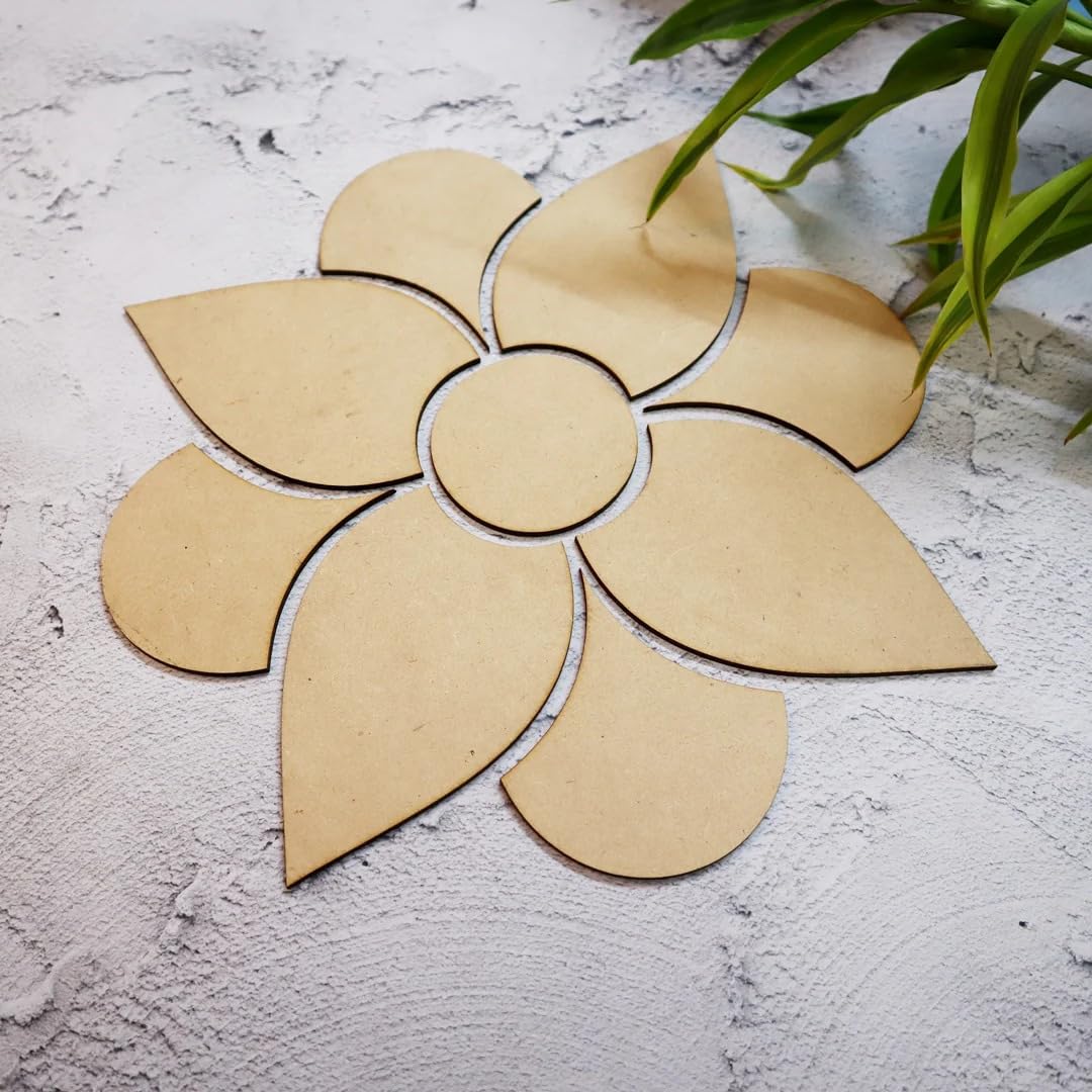 Wooden MDF Rangoli 10x10 Inch | DIY Base for Diwali Decoration & Mandala Art | Unfinished Craft Board | MDF Rangoli for Painting
