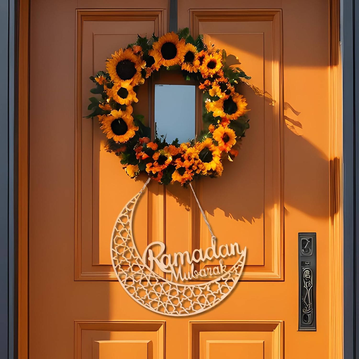 Haoser Ramadan Wreath (12in) Ramadan Mubarak Sign