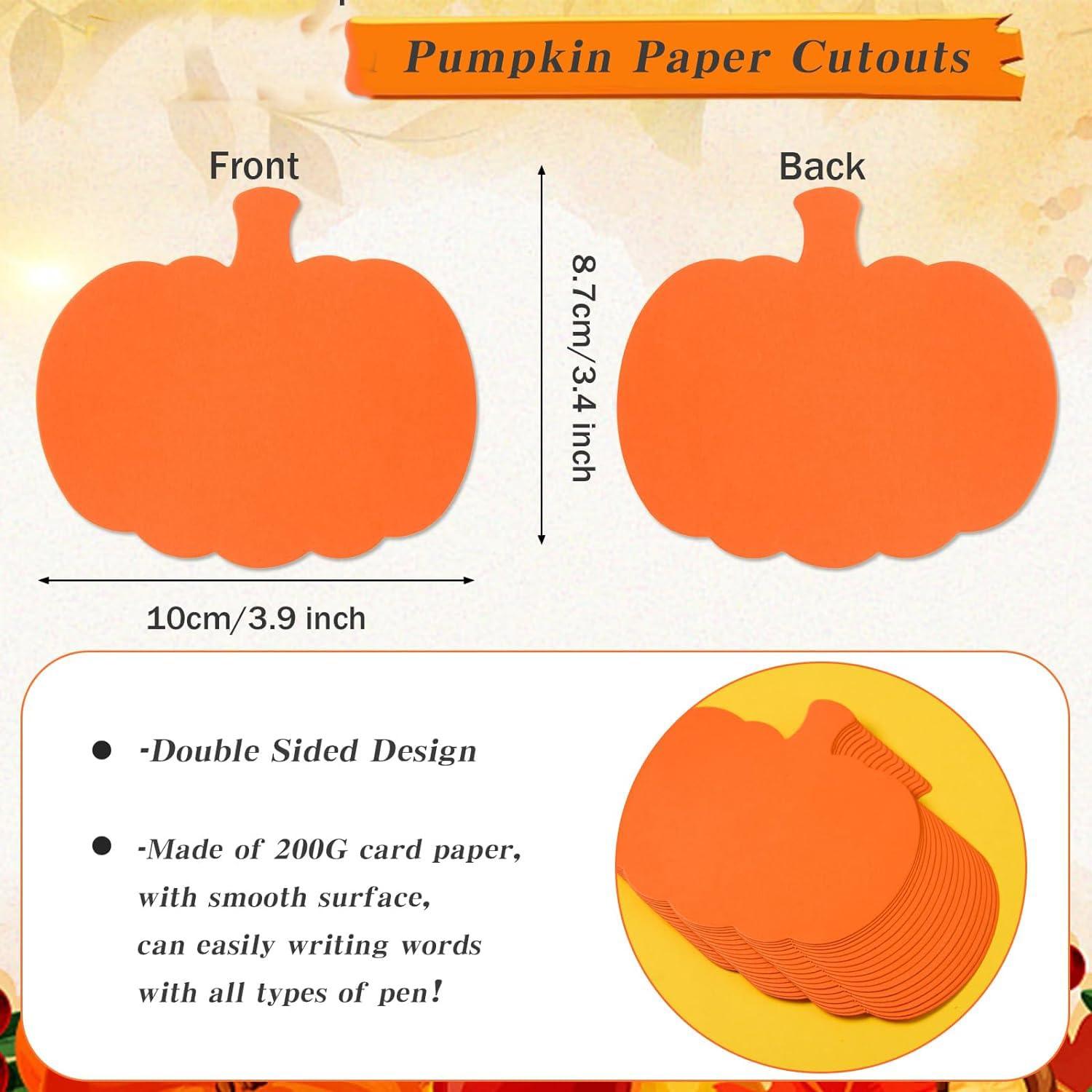 Haoser 50 pc Pcs Pumpkin Cutouts Paper Fall Harvest Pumpkin Cut-Outs Pumpkin Shaped Accents for Kids DIY Craft Projects Autumn Thanksgiving Halliween Classroom Bulletin Board Decorations - Haoser