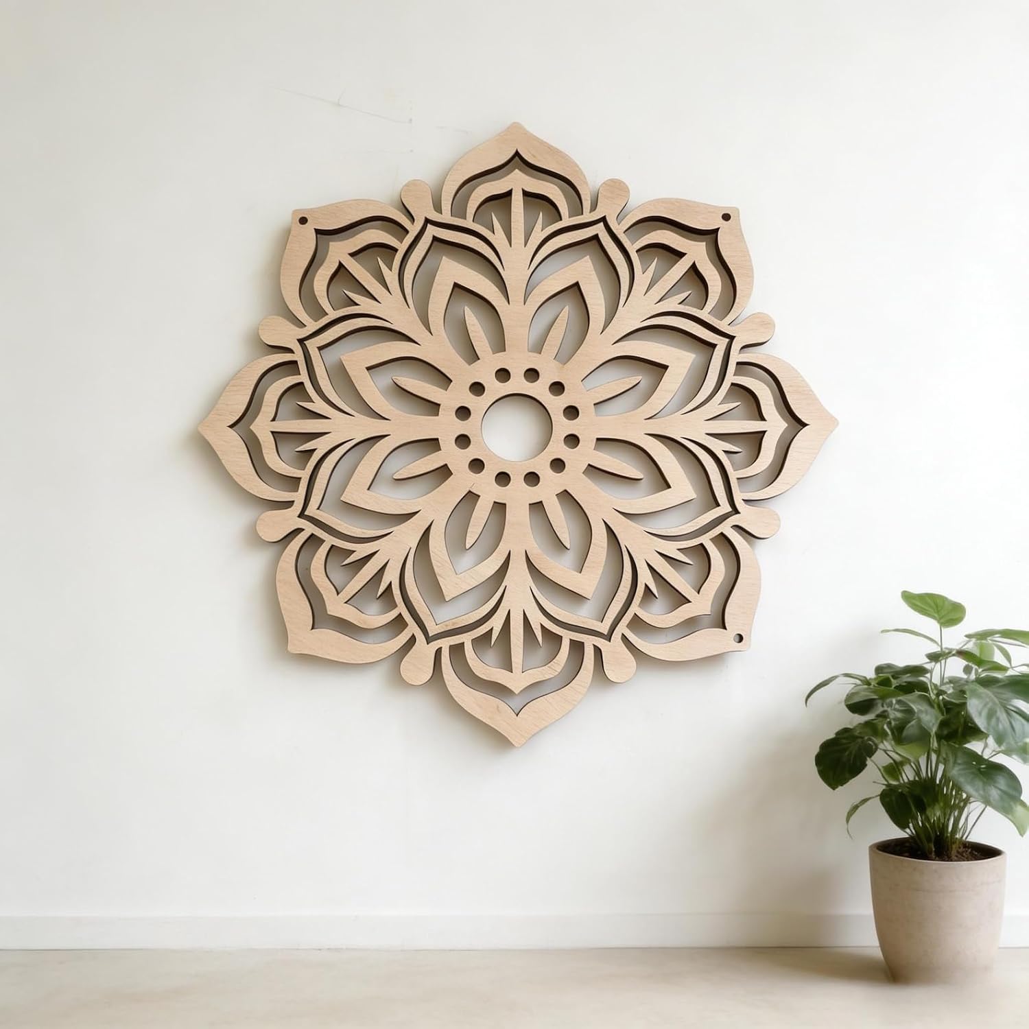 Handmade Geometric Wooden Mandala Wall Hanging | Minimalist Mandala