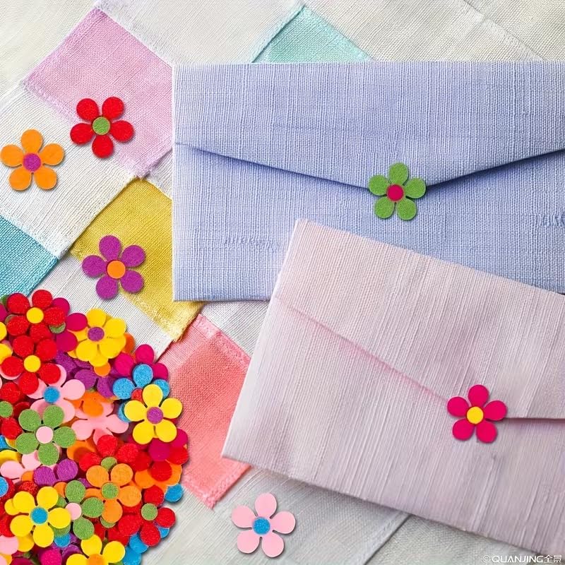 30 PCS Multicolor Felt Flower DIY Craft Kit for Kids & Adults | Small Fabric Flower