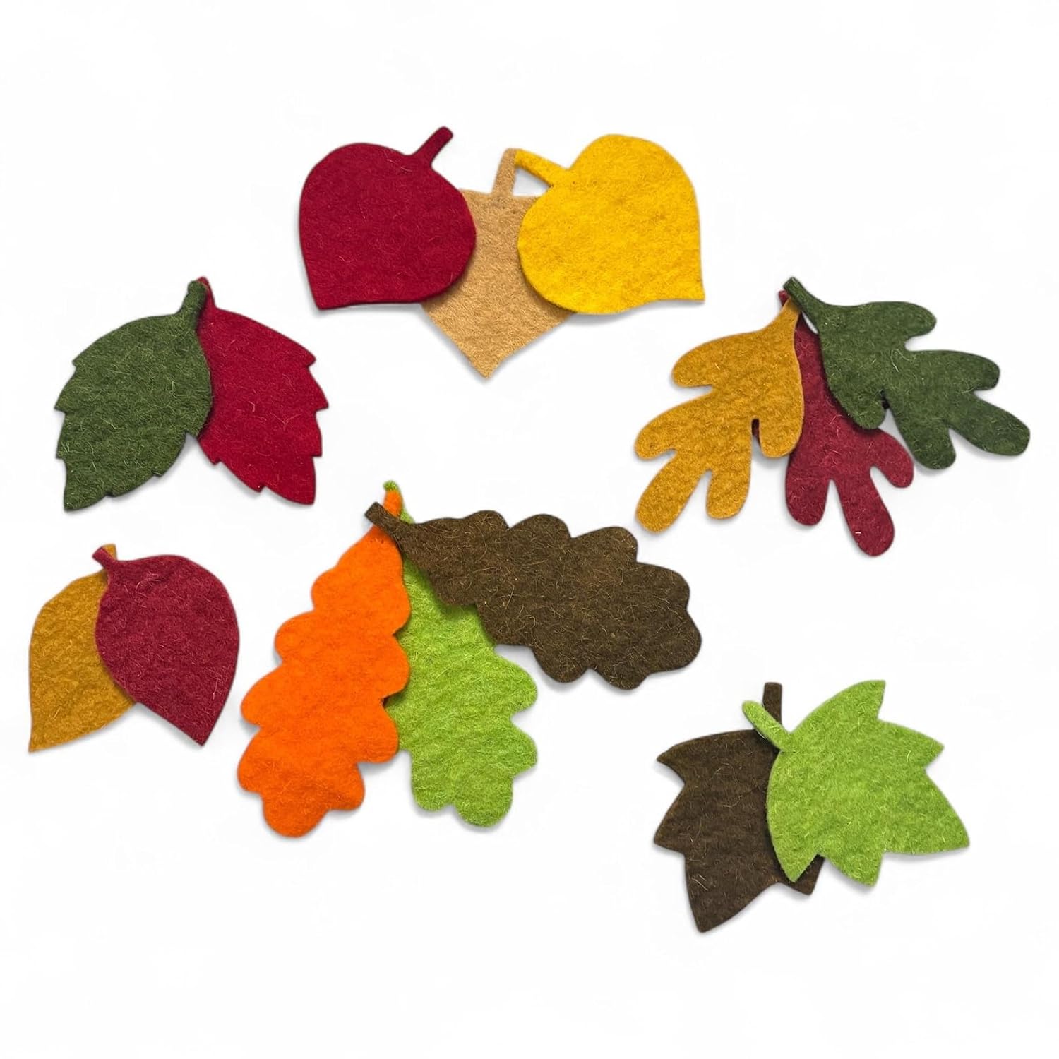 15 Pcs Felt Leaves Die Cuts for DIY Craft & Fall Decoration | Autumn Leaves Craft Shapes