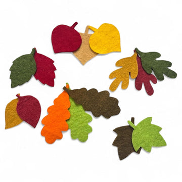 15 Pcs Felt Leaves Die Cuts for DIY Craft & Fall Decoration | Autumn Leaves Craft Shapes