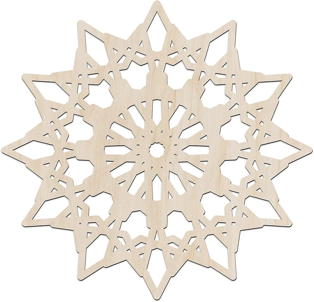 Haoser Mandala Wooden Wall Art, Whirl Look Lattice Abstarct Geometric, Birch Wood Plywood Rustic Wall Art Accent for Hallway Bedroom Living Room Cafes and Offices (Mandala Design-21_30CM) - Haoser