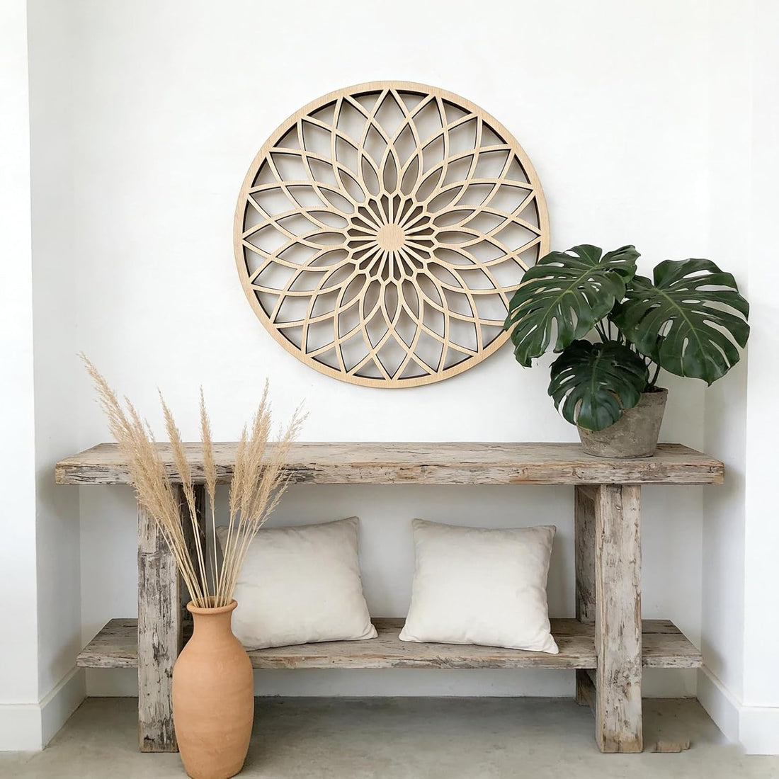 Handmade Geometric Wooden Mandala Wall Hanging | Minimalist Mandala