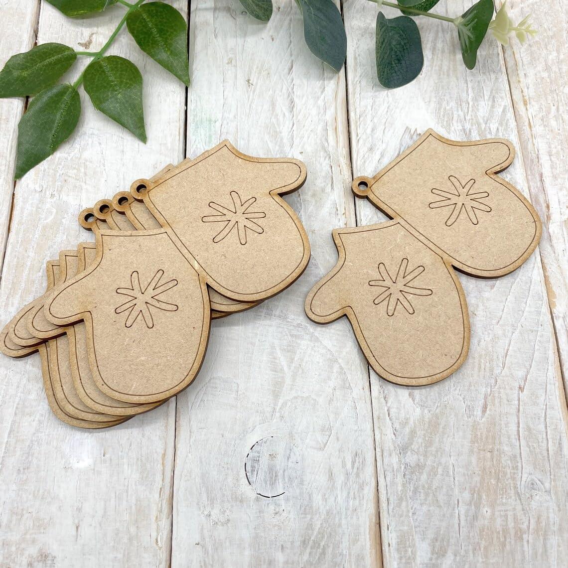 Haoser MDF Decorative Hanging orgnaments for chirtmas Craft, Unfinished Wood Cutouts Christmas Decoration DIY Crafts Wooden Christmas Tree MDF Christmas Ornaments - Haoser