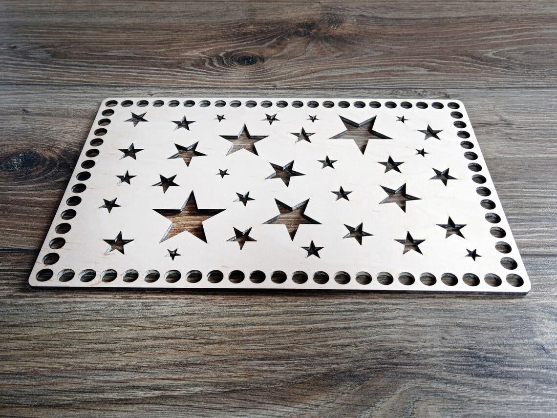 Haoser Mdf Wooden rectangle base for crochet basket, Craft DIY, Wood base Shaper for DIY Basket Craft Weaving Making Supplies Crochet basket wooden base, Crochet basket bottom, knitting bottom - Haoser