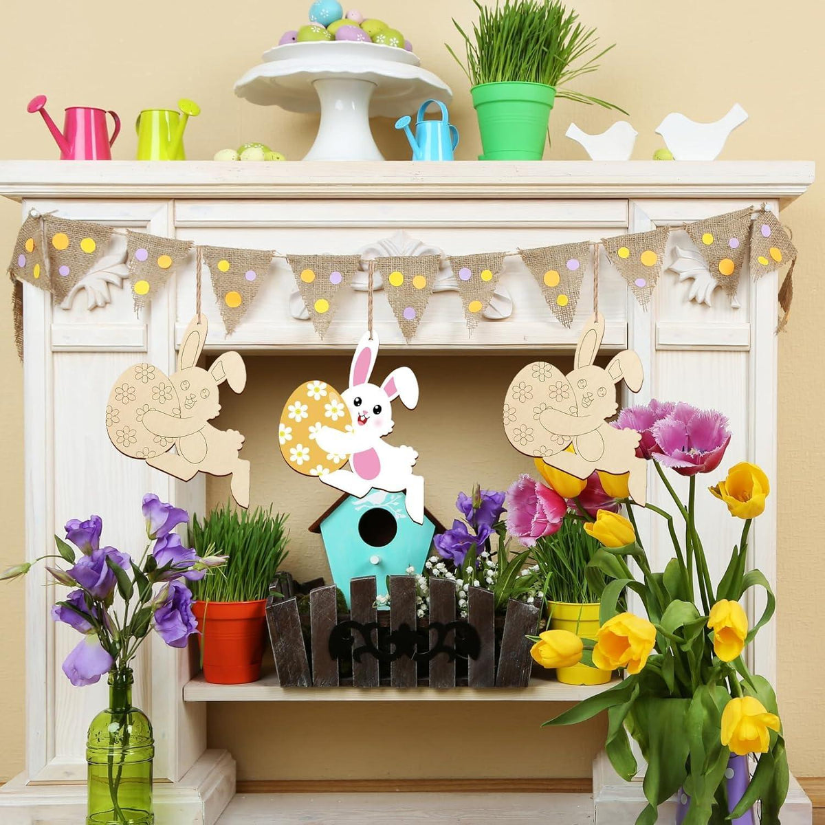 Haoser 10 PCS Unfinished Ice Cream Wood Cutouts 10 Styles Summer DIY Blank Unfinished Wooden Cutouts for Crafts Ice Cream Ornament for Kids Painting, DIY Crafts Home Decoration,Kids Art and Craft kit - Haoser