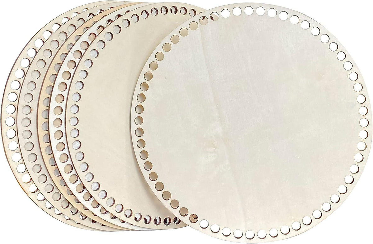 Haoser Basket Bottom for Crochet Unfinished Wooden Round Weaving Knitting Base for Crafts|Wooden Bottom for Crochet Baskets - Haoser
