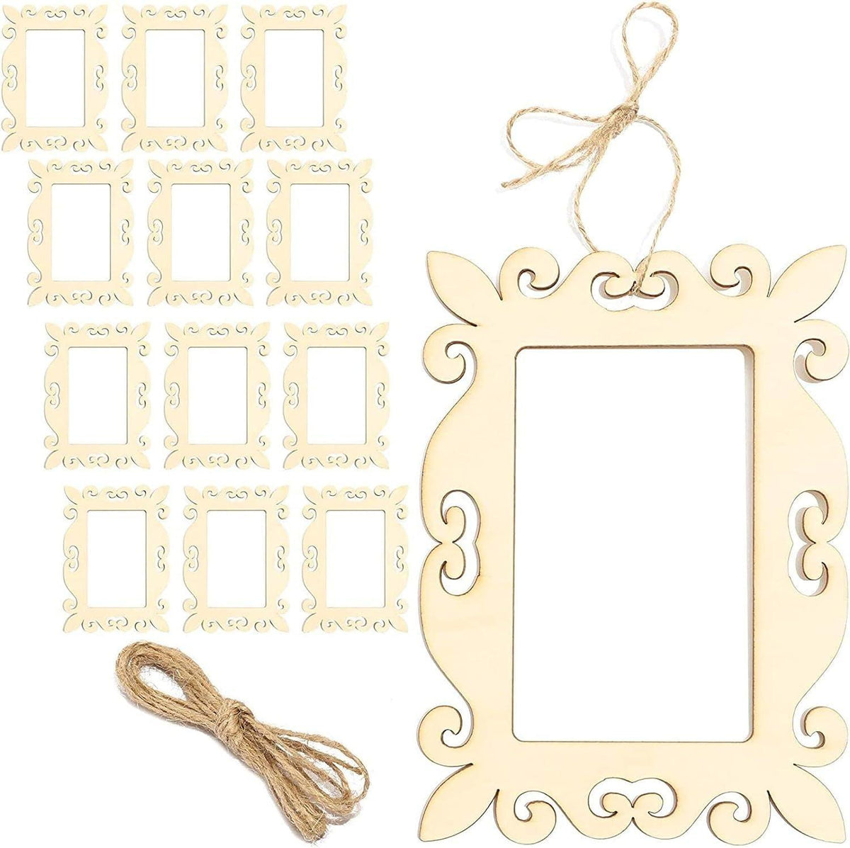 Haoser Unfinished Mini Wood Frame Cutout (5 x 7 in, 6 Pack) - Haoser