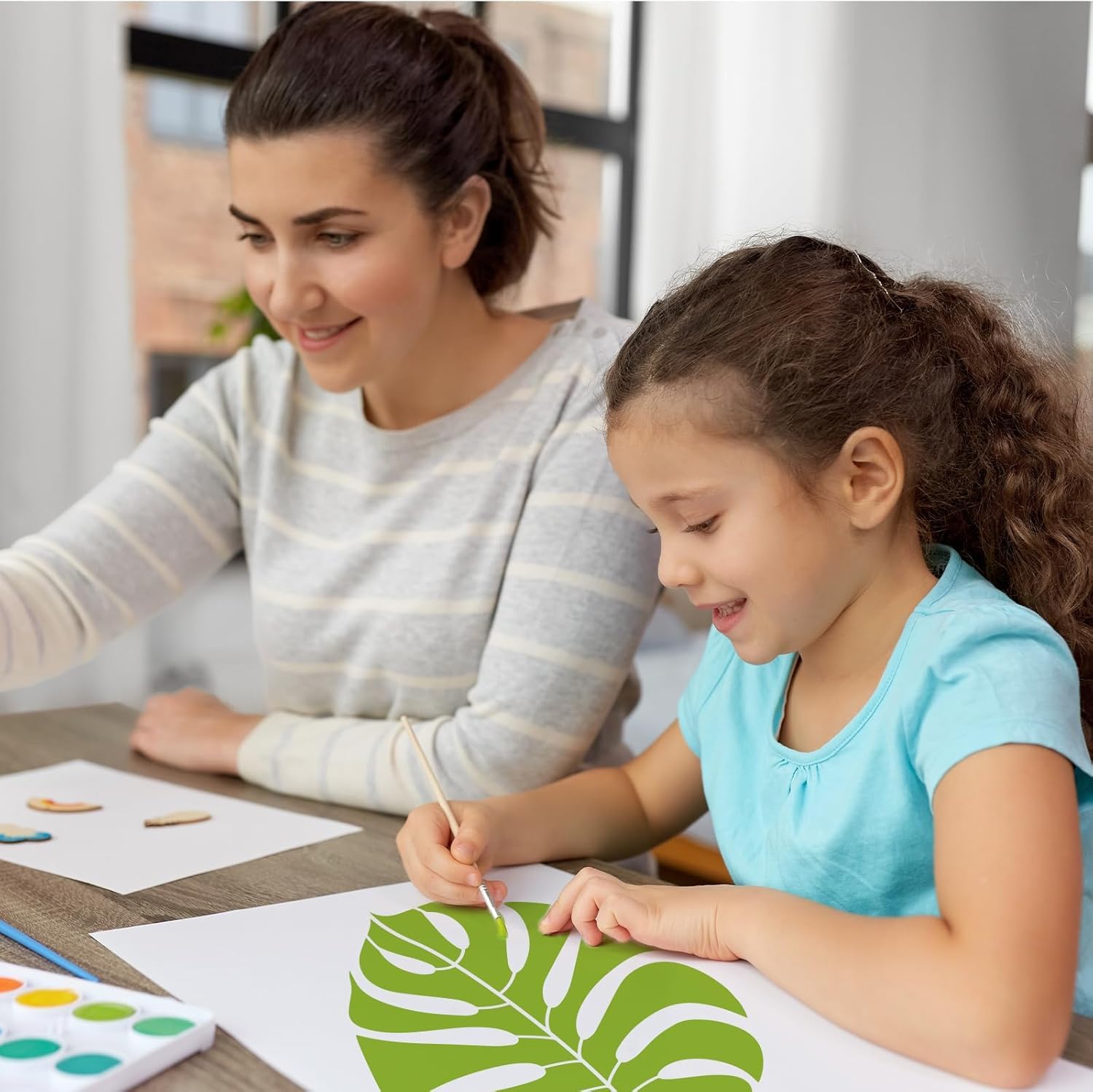 7 Pcs Tropical Palm Leaf Stencils for Painting on Wood | Reusable Fern Spray Paint Template