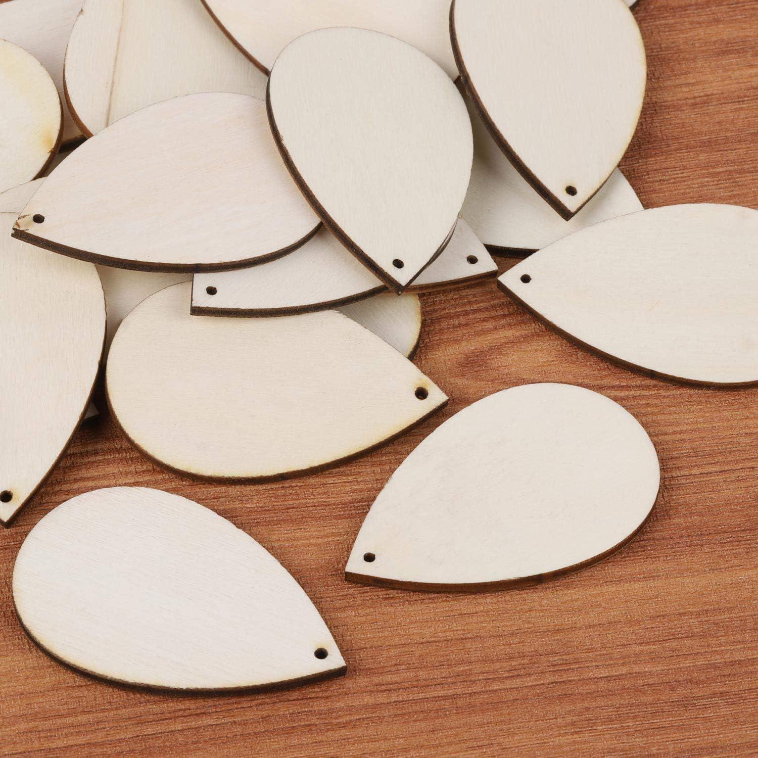 Haoser 70 Pieces Unfinished Wood Teardrop Earring Pendant for Jewelry Earrings Backs for Jewelry DIY Craft Making (Small,1.4 x 2.2 inch) Unfinished Wooden Earrings Kits - Haoser