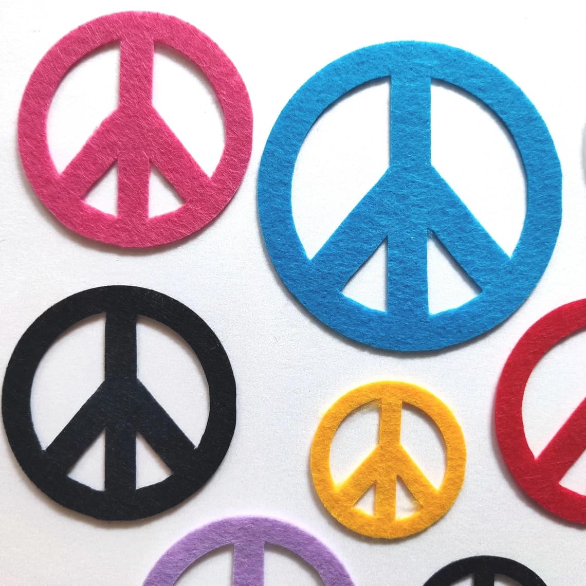 Pack of 30 Peace Sign Felt Die Cuts Peace Symbol Felt Cutouts for International