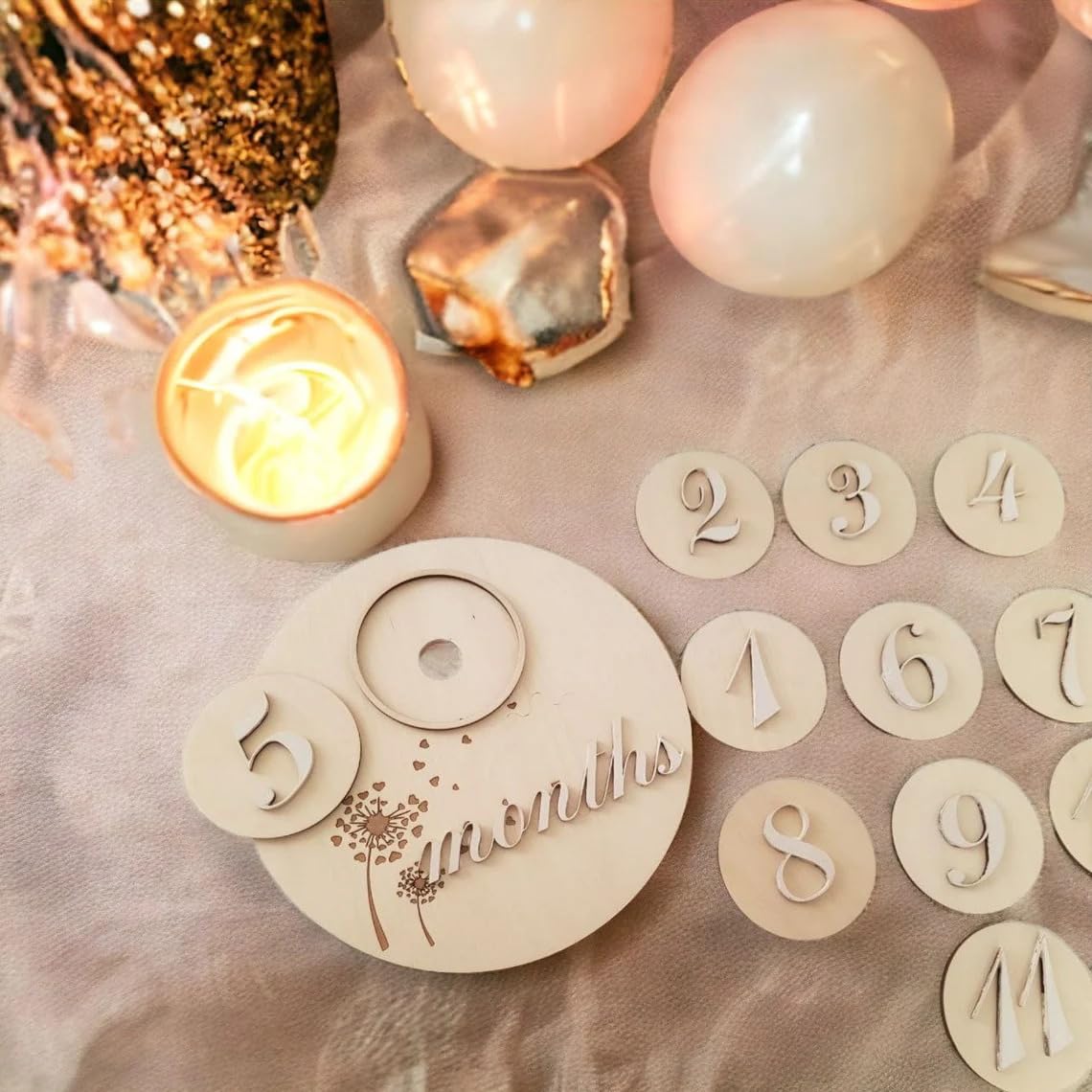 Set 13 Wooden Baby Milestone Plaque Baby Monthly Milestone