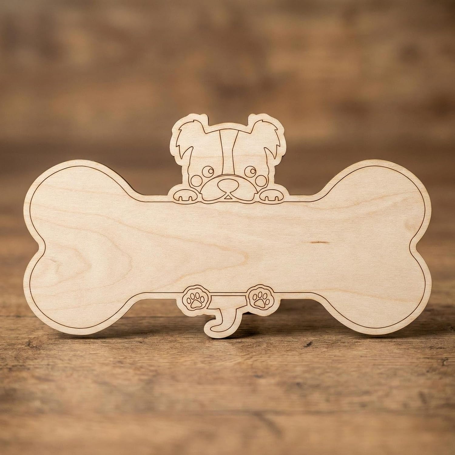 Set of 5 Wooden Dog Bone Name Board Blanks | 6 Inch MDF Craft Base | Unfinihsed Wood