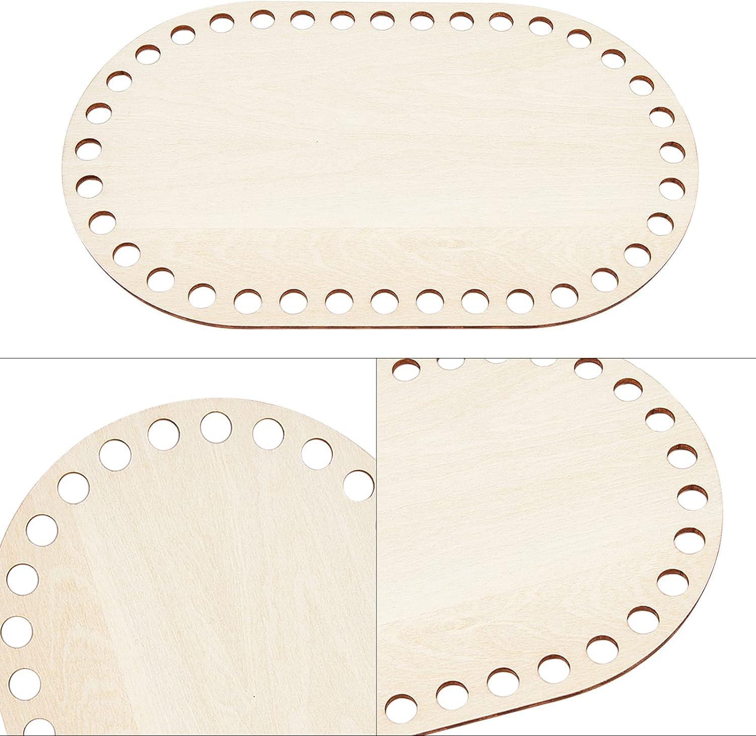 Haoser 2 Sizes Natural Wooden Basket Bottom, 7.8 5.9 Inch Circle Blank Crochet Basket Wood Base for DIY Basket Weaving Supplies Craft Making Home Decoration, Crochet Basket Wood Base. - Haoser
