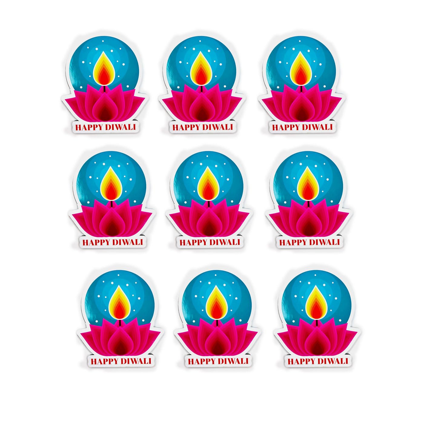 Haoser Wooden Hanging Deepak for Diwali Decoration Set of 9 Pcs