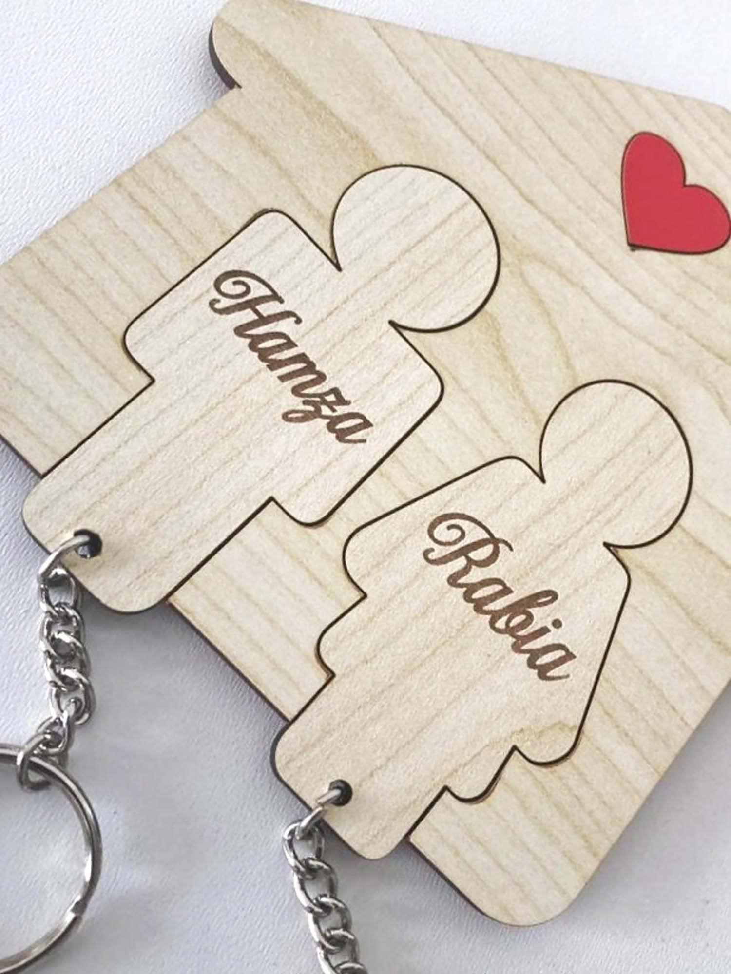 Haoser Customized Wooden Keyring for DIY Projects - Laser Engravable, Printable & Writable, Design Wooden Key Chain for Gifting Friendship Day House Shape (Multipack) (H-PM3-KEYRING-1) - Haoser