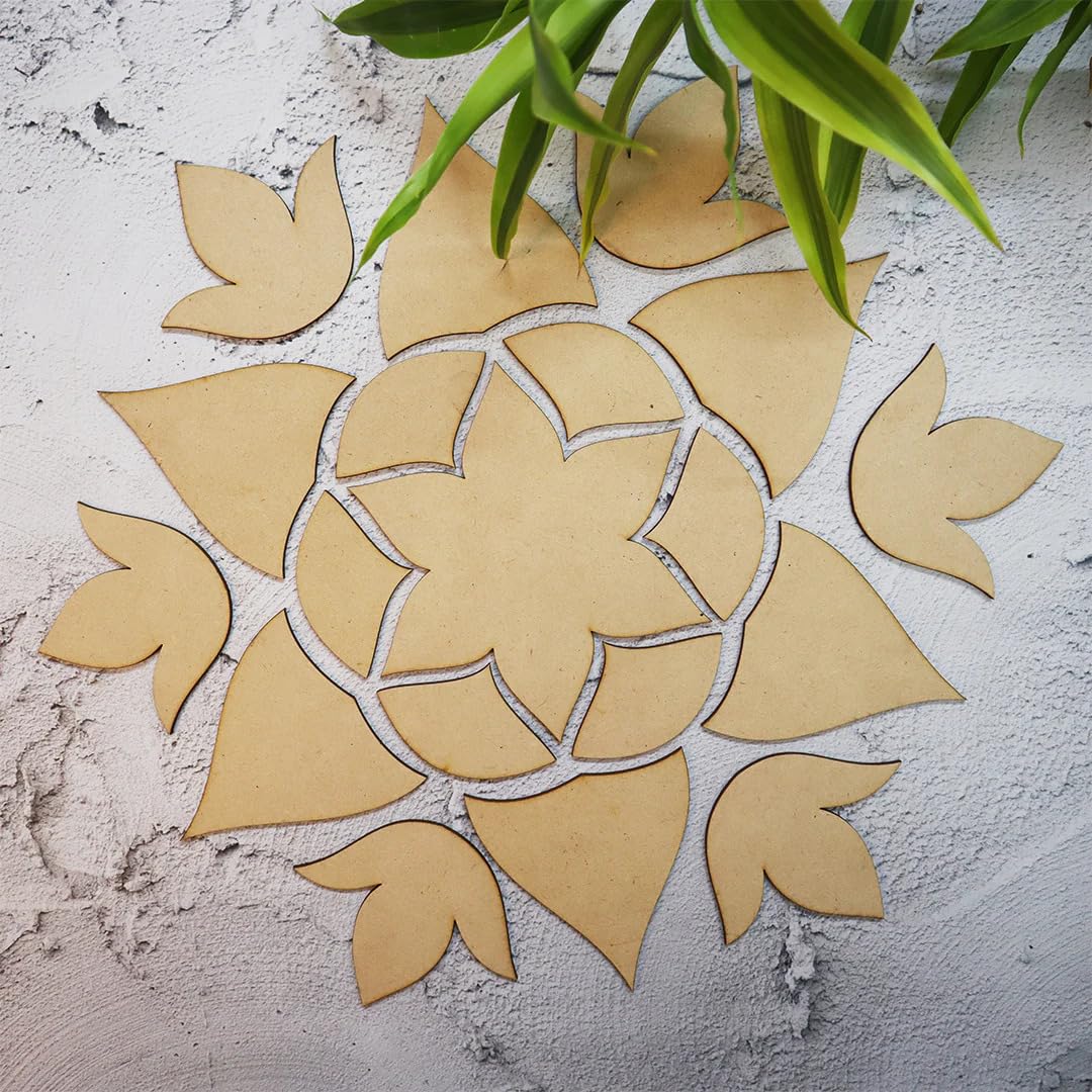 Wooden MDF Rangoli 10x10 Inch | DIY Base for Diwali Decoration & Mandala Art | Unfinished Craft Board | MDF Rangoli for Painting