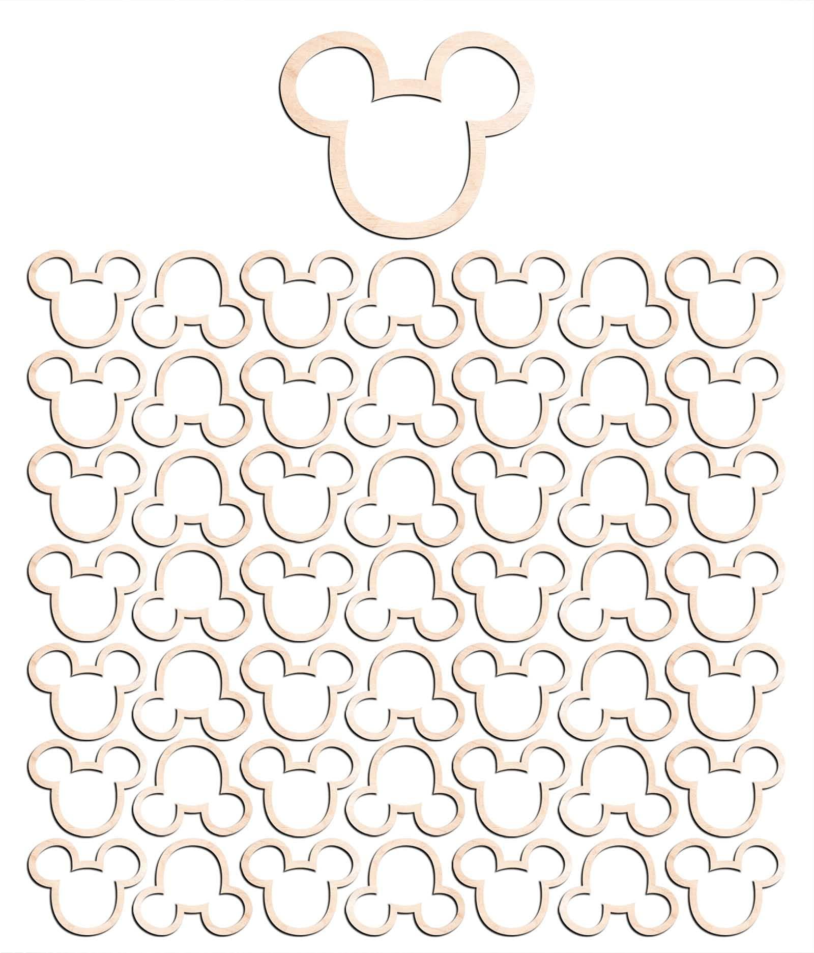 Haoser 3mm Wooden Micky Cutouts for Scrapbooking Arts Crafts DIY Decoration Display Décor - Haoser