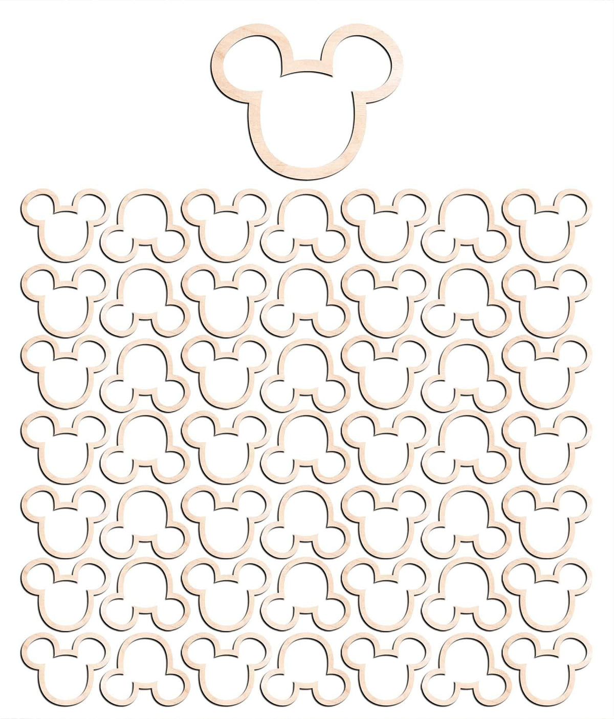 Haoser 3mm Wooden Micky Cutouts for Scrapbooking Arts Crafts DIY Decoration Display Décor - Haoser