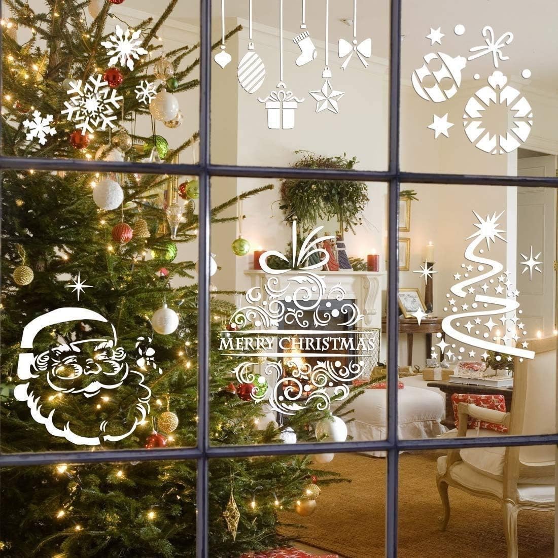 8 Pcs Christmas Plastic Stencils Template | Reusable Craft Stencils for Painting on Wood, Walls, Door & Window Spraying