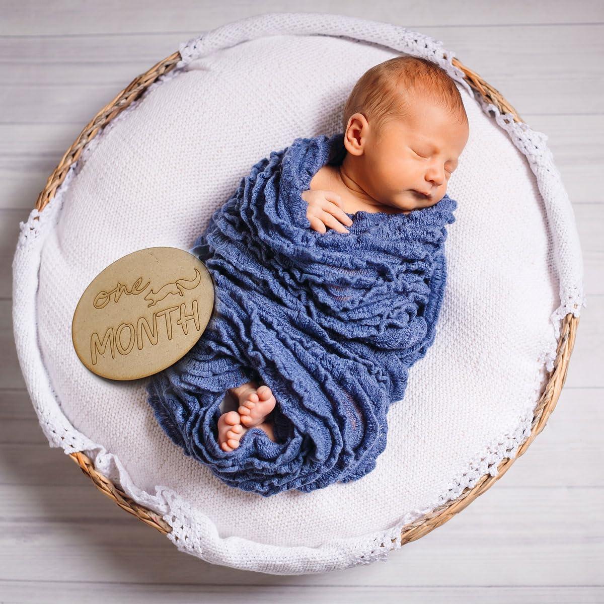 HaoserBaby Milestones, Baby Milestone Discs, Baby Milestone Wooden Markers, Newborn Photo Prop, Baby Milestone Blocks, Baby Milestone Cards, Gift - Haoser