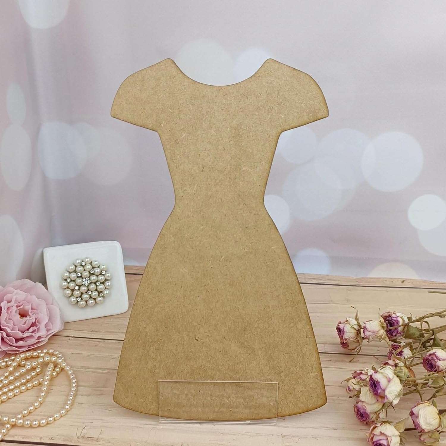 5 Pcs Wooden Dress Shape MDF Blank for DIY Craft | Unfinished Dress Cutout for Painting