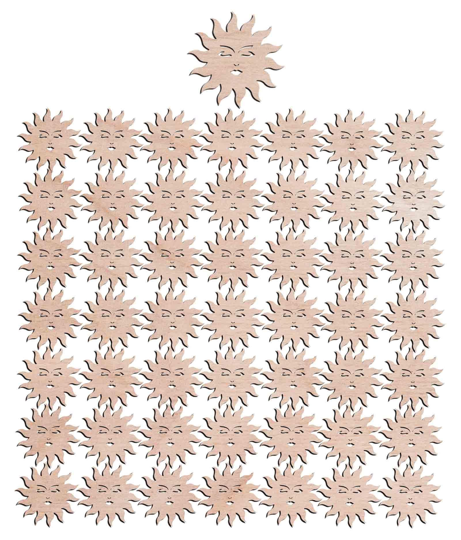 Haoser 3mm Wooden Sun Cutouts for Scrapbooking Arts Crafts DIY Decoration Display Décor - Haoser