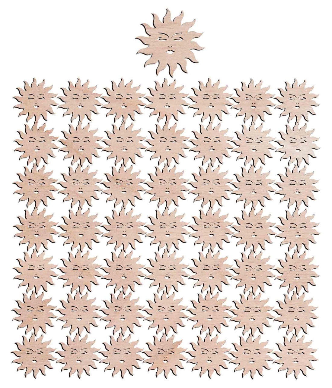 Haoser 3mm Wooden Sun Cutouts for Scrapbooking Arts Crafts DIY Decoration Display Décor - Haoser