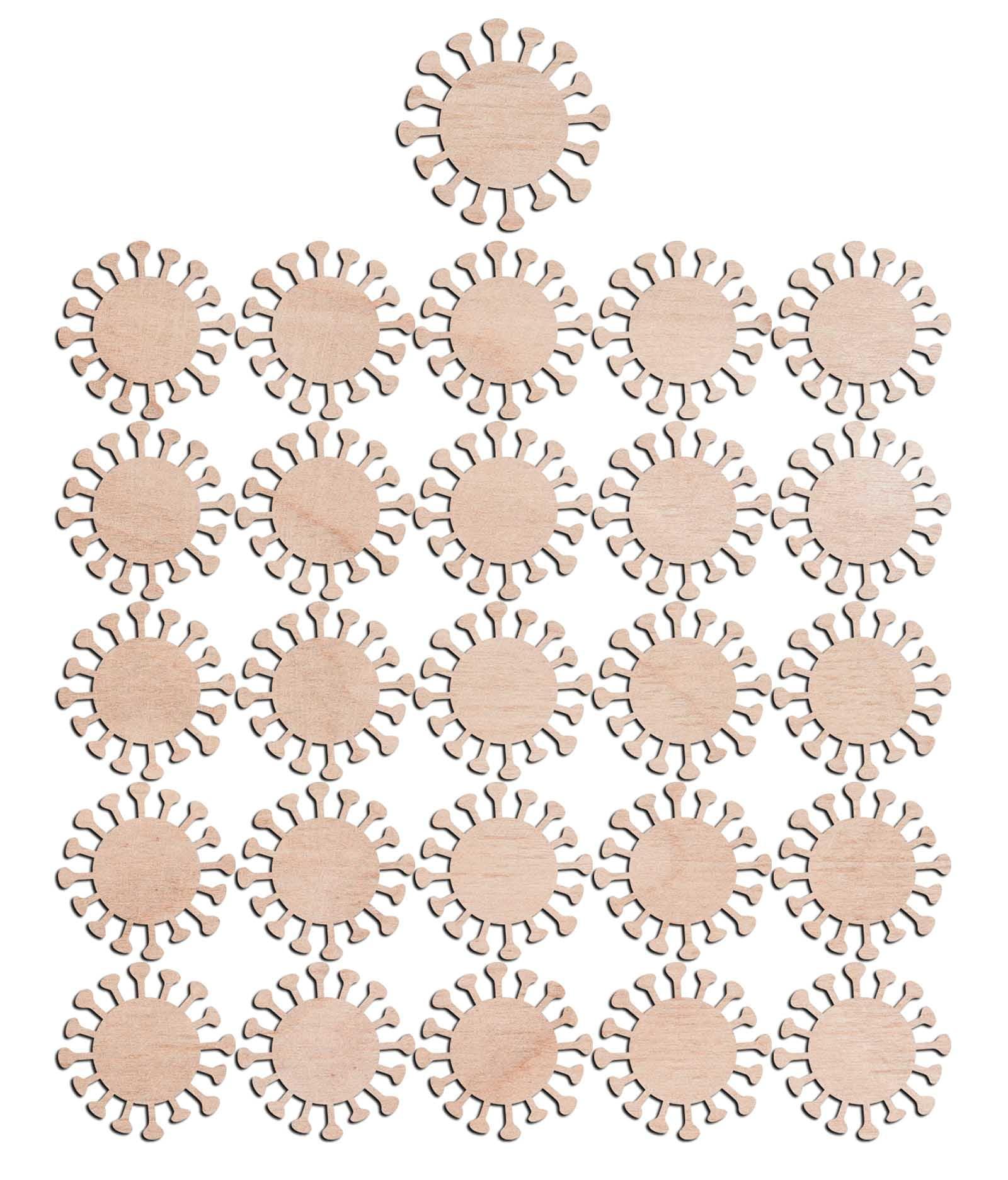 Haoser 3mm Wooden Virus Cutouts for Scrapbooking Arts Crafts DIY Decoration Display Décor - Haoser