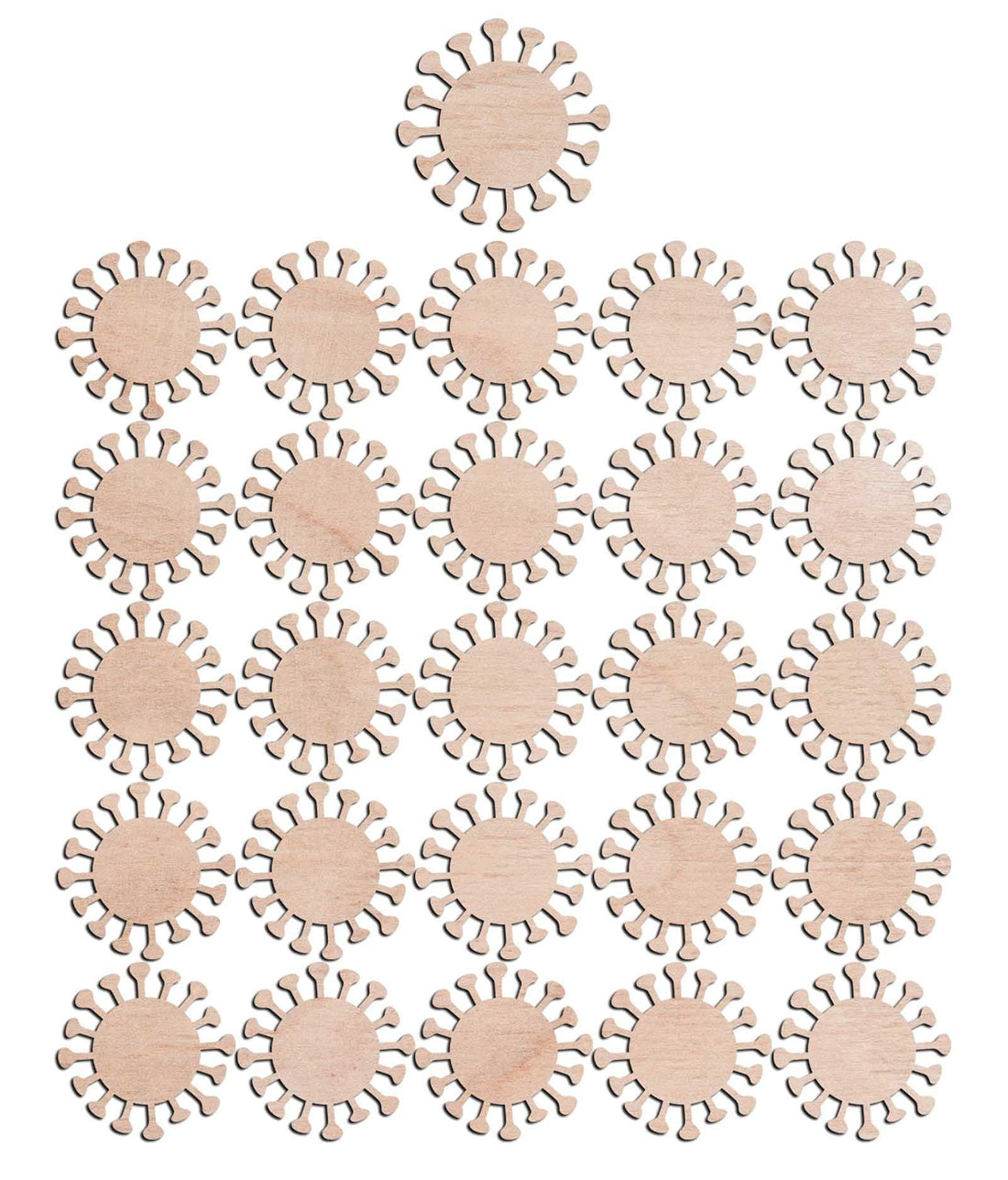 Haoser 3mm Wooden Virus Cutouts for Scrapbooking Arts Crafts DIY Decoration Display Décor - Haoser