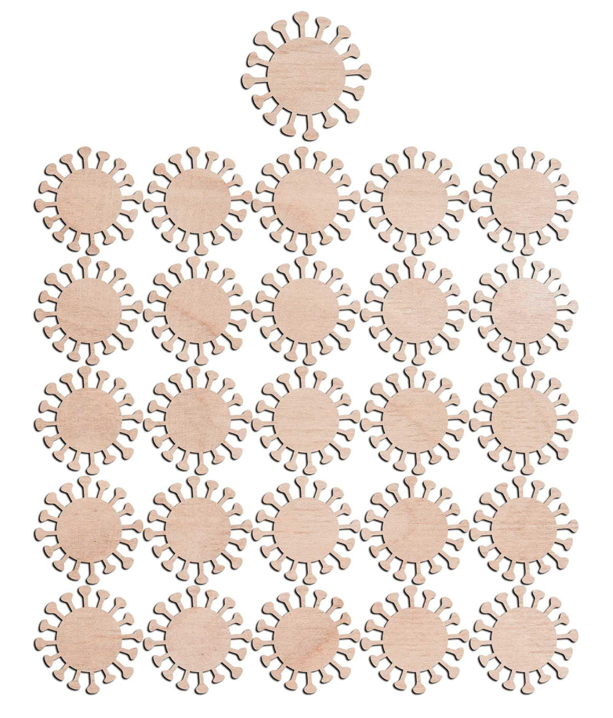 Haoser 3mm Wooden Virus Cutouts for Scrapbooking Arts Crafts DIY Decoration Display Décor - Haoser