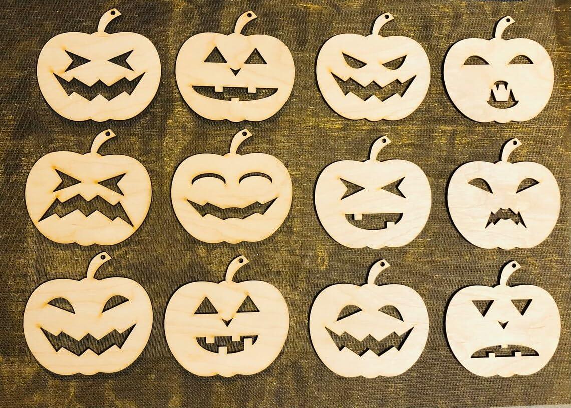 Haoser Wooden Pumpkin Cutout Unfinished Wood Craft Cutout Blank Pumpkin Shape Cutout for Halloween Thanksgiving Party DIY Decoration, 3.9'' inchX3.7 Inch (20 Pcs) - Haoser