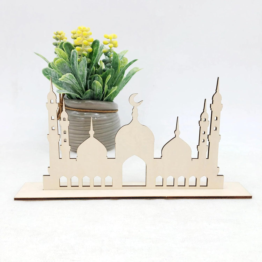 Curious Button Set of 1 Ramadan Mubarak sign, Sign, Ramadan wall sign, laser cut wooden Mosque model for Islamic Prayer Decor.
