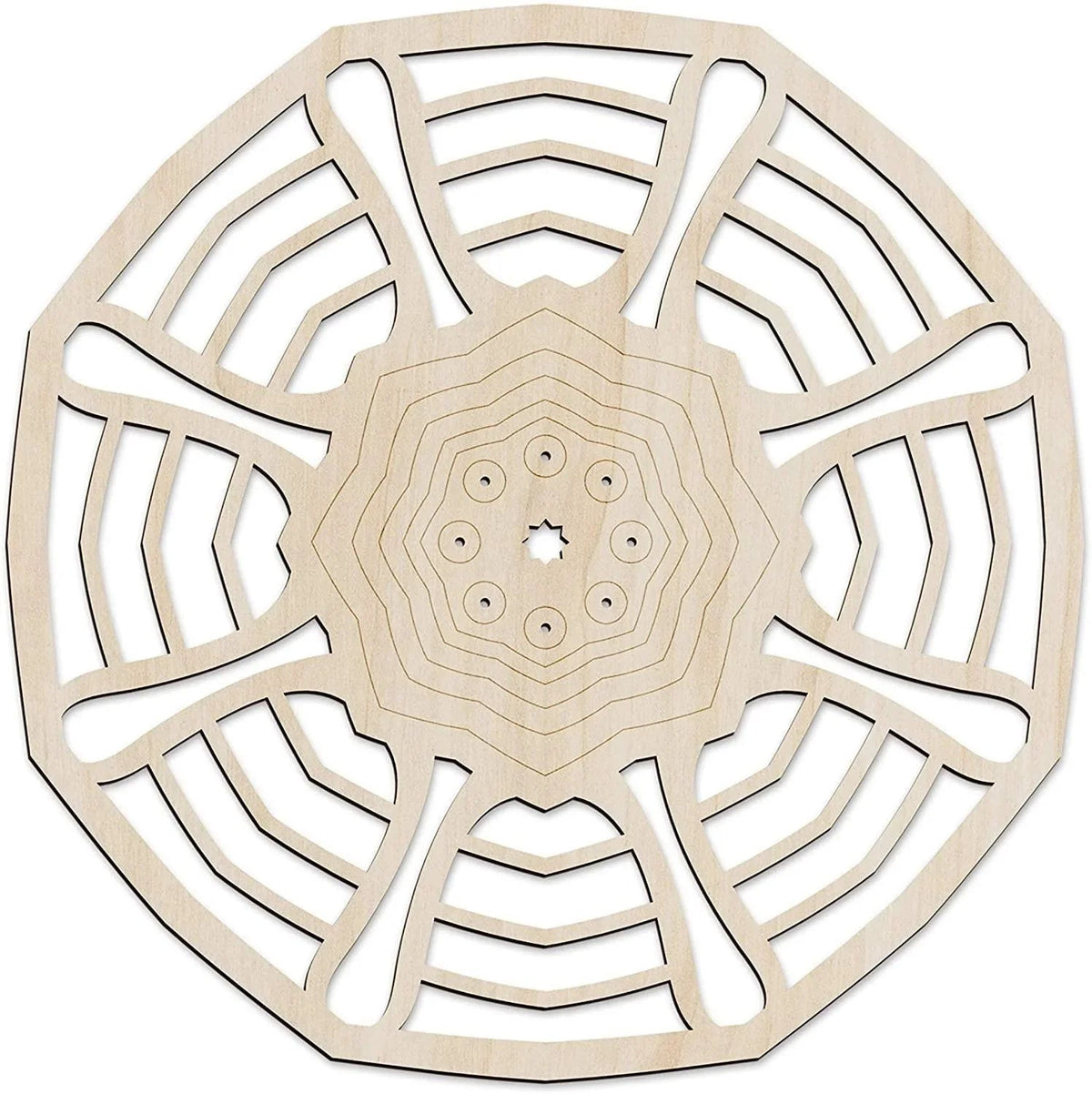 Haoser wooden mandala wall art Design 3, 30 cm birch plywood panel