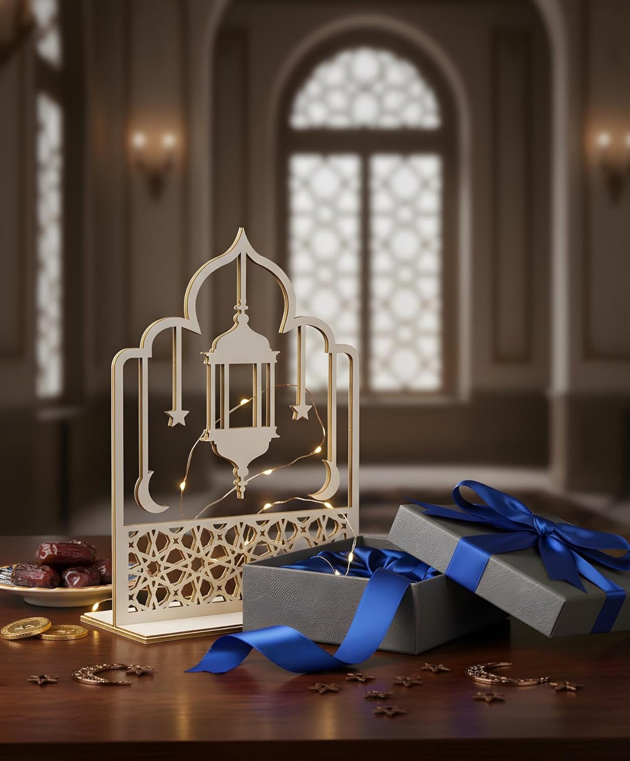 Ramadan Wooden Decoration for Home | Eid Ramadan Table Top Decor Item | Islamic Wooden