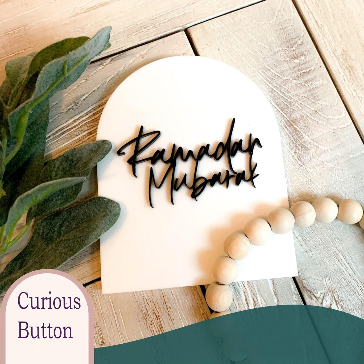 Ramadan Mubarak & Eid Mubarak Wooden Changeable Sign – Boho Arch Islamic Decor MDF Cutout