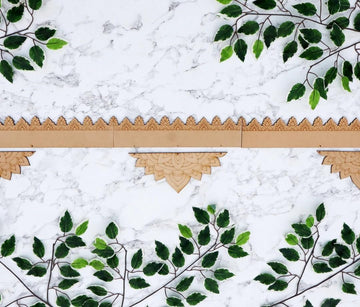Pine MDF Crown Bandhanwar Door Hanging | Lotus Padma Wooden Toran for Home Entrance, Pooja Room & Festive Decoration | 38 x 7 Inch, Decorative Wooden Bandhanwar