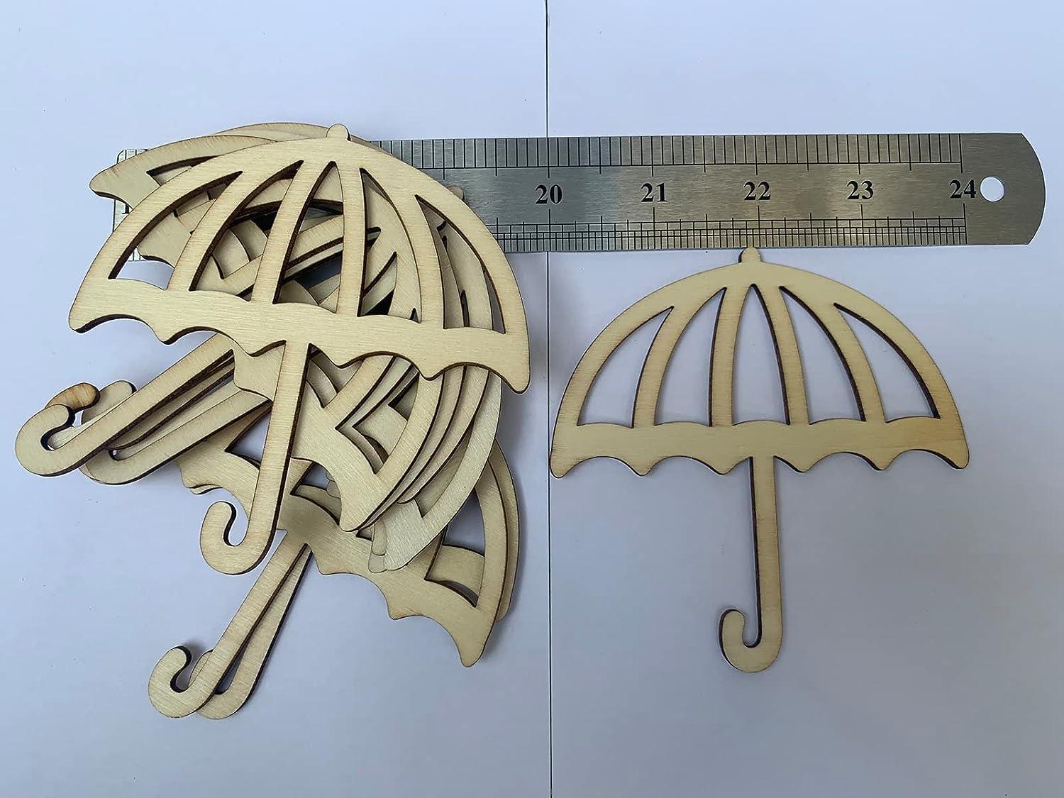 Haoser Unfinished Wood Ornaments to Create Wall Decor with These Umbrella Shape Cutouts Made of Laser Cut MDF Cutouts for DIY Craft Supplies - Haoser