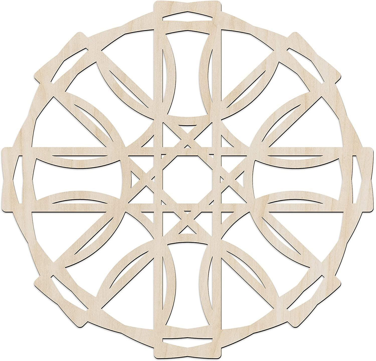 Haoser wooden mandala wall art Design 24, 30 cm birch plywood panel