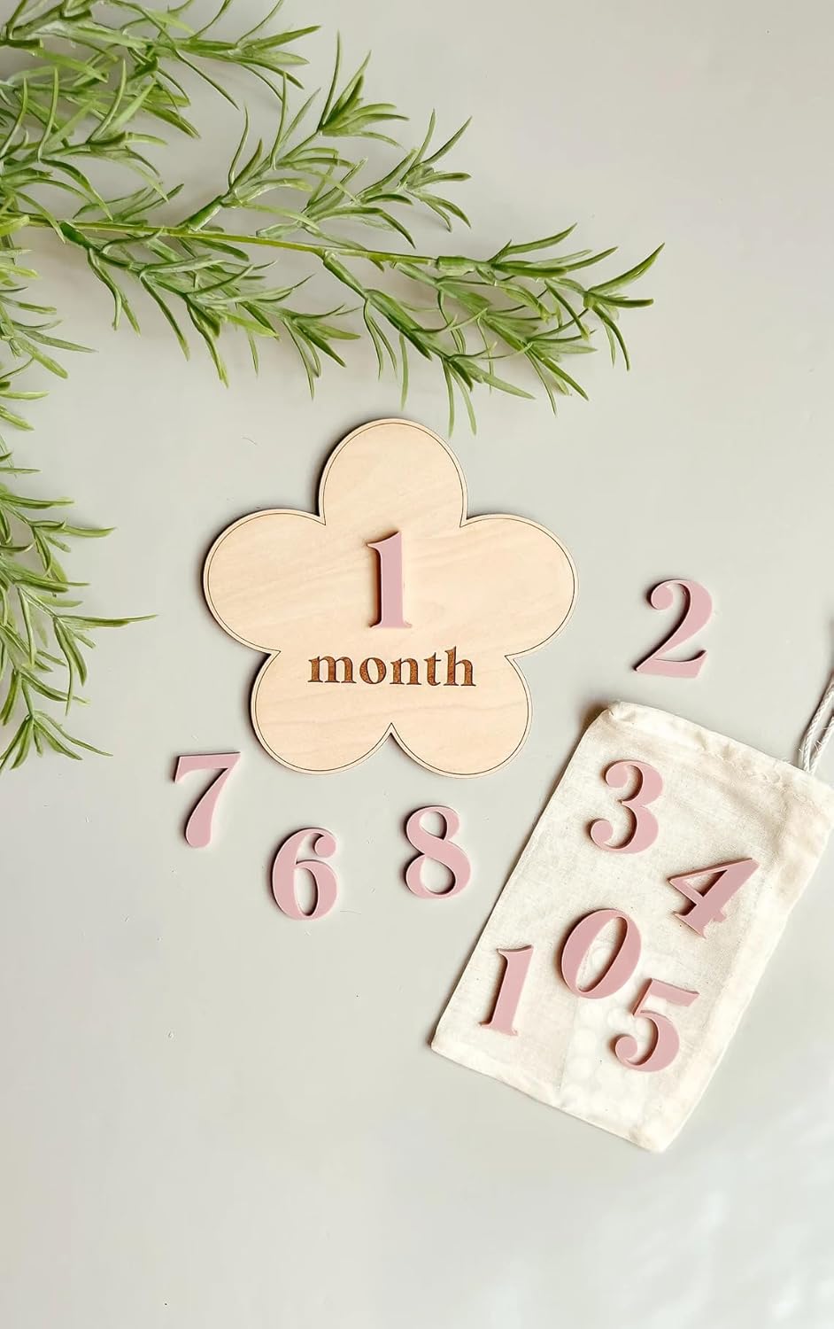 Wooden MDF Baby Monthly Milestone Cards Set (4.5 Inch)