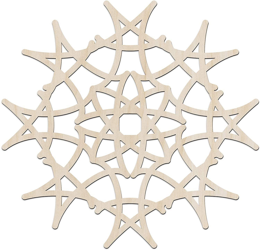 Haoser Mandala Wooden Wall Art, Whirl Look Lattice Abstarct Geometric, Birch Wood Plywood Rustic Wall Art Accent for Hallway Bedroom Living Room Cafes and Offices (Mandala Design-22_30CM) - Haoser