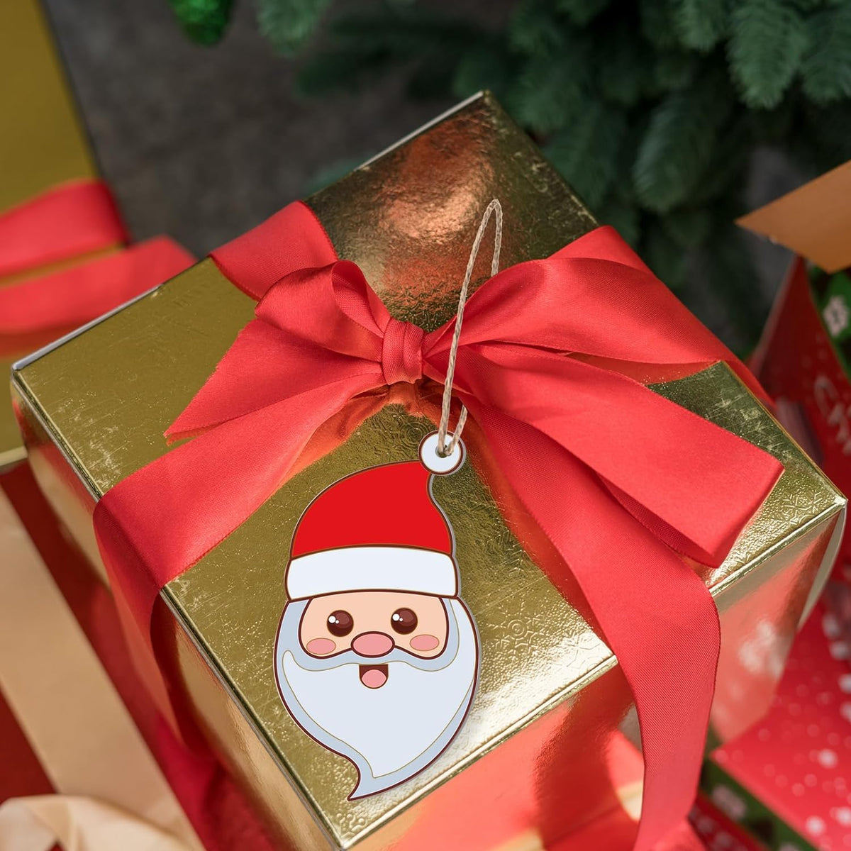 Haoser Christmas Santa Claus Wooden Craft Blank Wood Board Wall Art Unfinished Ornaments for Christmas Wedding Birthday Party Christmas Thanksgiving Day Decoration 12Pcs