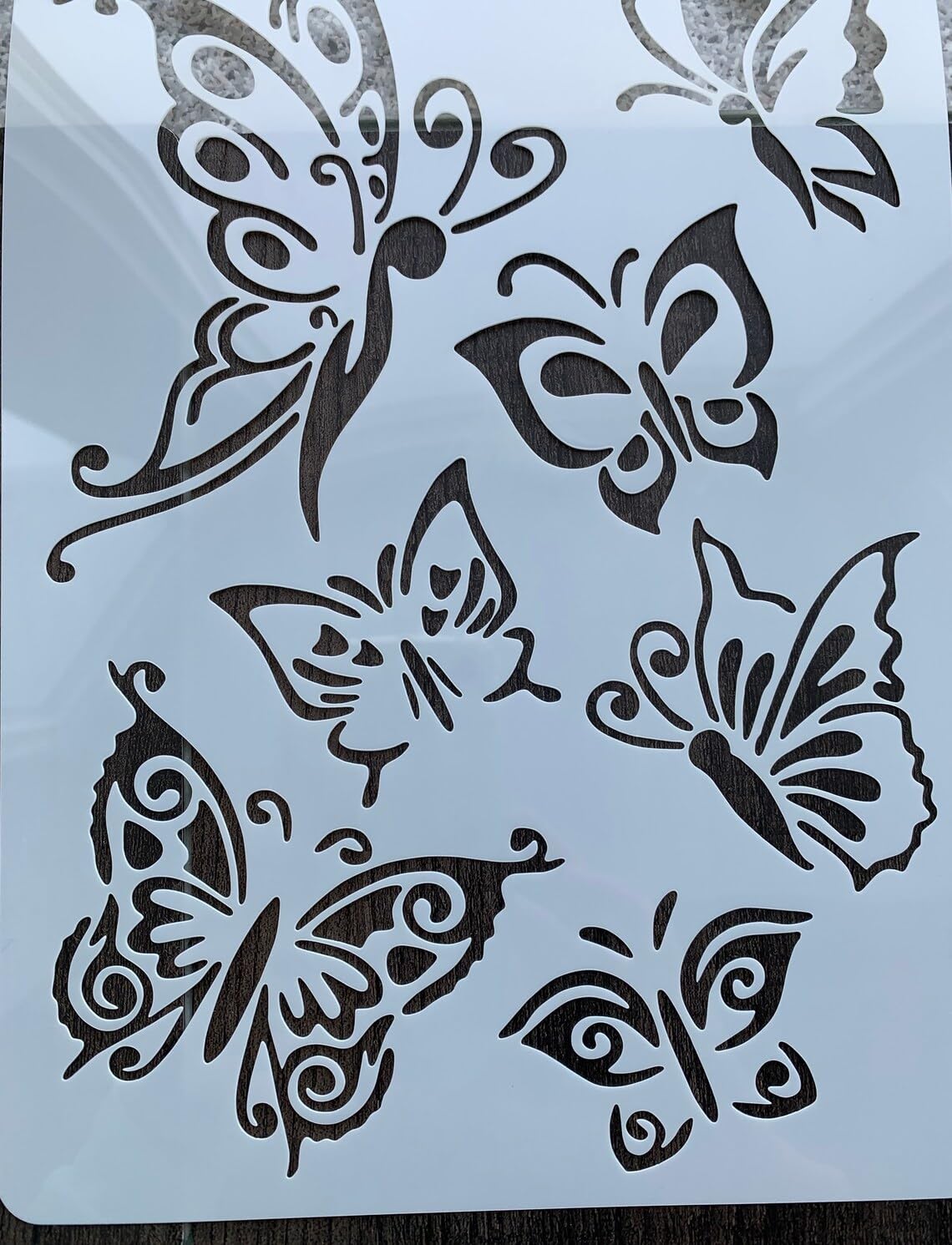 Plastic Reusable Butterfly Stencil for Painting – DIY Craft Template for Canvas (10x7 Inch)